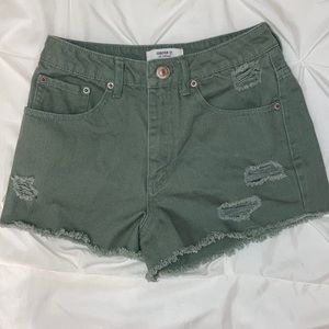 sage denim shorts